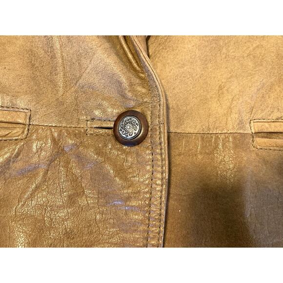 Winlit tan/brown vintage genuine leather jacket Blazer Vintage 80s/90s - Picture 6 of 16